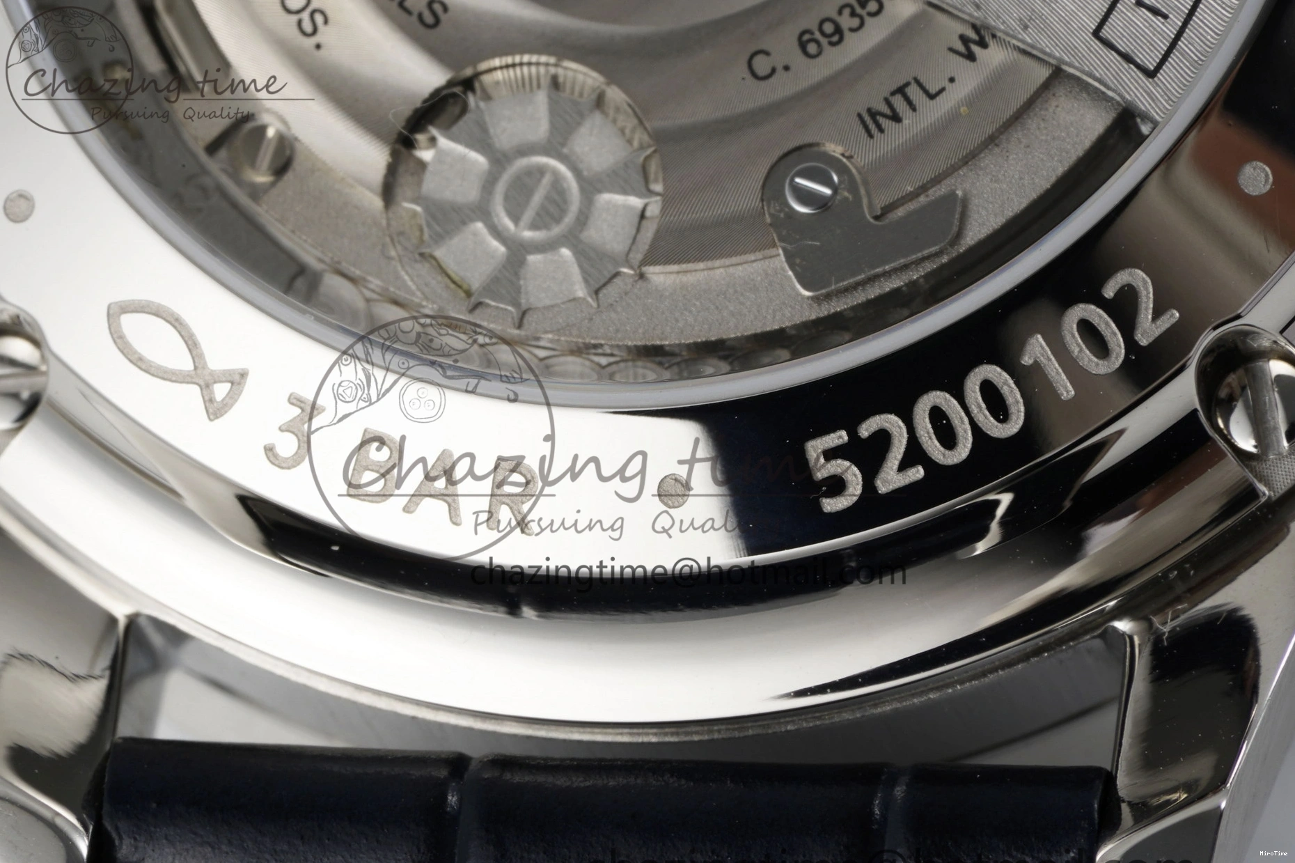 MIROTIME 0408 Portuguese Chrono IW3716 RSF 1:1 Best Edition Blue Dial on Black Leather Strap A RelaxedFit 7045